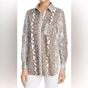 LYSSE- Schiffer Snake Print Button Down Top